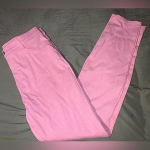 Pink skinny jeans. Size L (12-14). Brand Time And Tru. No zipper.